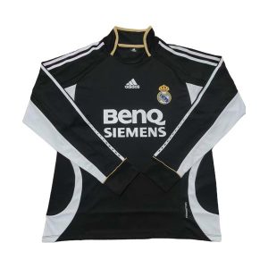 real madrid retro langermet drakt trenings svart 2006-2007