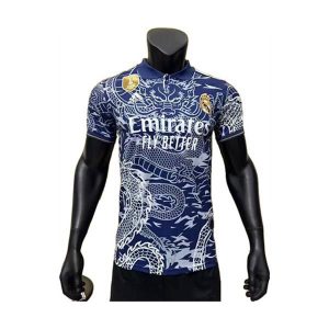 real madrid drakt spesialutgave spillerversjon mork bla hvit dragon 2025-2026