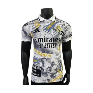 real madrid drakt spesialutgave spillerversjon hvit gra gul 2025-2026