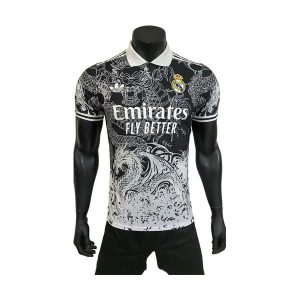 real madrid drakt spesialutgave spillerversjon svart hvit dragon 2025-2026