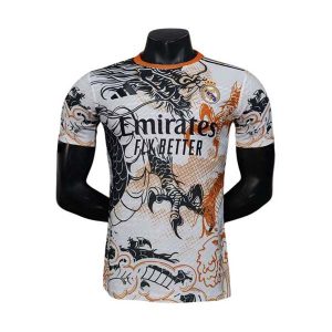real madrid drakt spesialutgave spillerversjon svart hvit oransje dragon 2025-2026