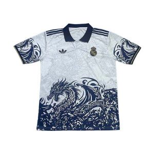 real madrid drakt spesialutgave hvit mork bla dragon 2025-2026