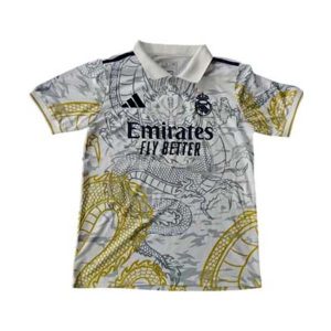 real madrid drakt spesialutgave hvit gra gull dragon 2025-2026