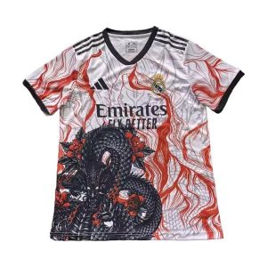 real madrid drakt spesialutgave hvit rod svart dragon 2025-2026