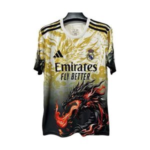 real madrid drakt spesialutgave gul svart dragon 2025-2026