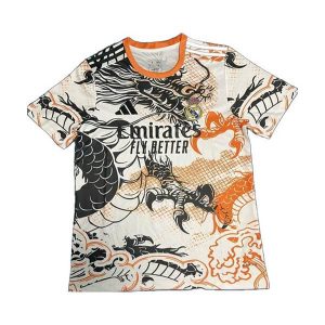 real madrid drakt spesialutgave svart hvit oransje dragon 2025-2026