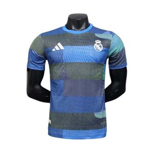 real madrid drakt trenings spillerversjon stripete bla svart 2025-2026