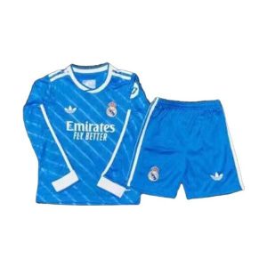 real madrid langermet barn drakt sett tredje 2025-2026