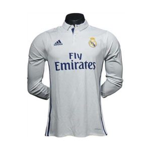 real madrid langermet retro drakt hjemme spillerversjon 2016-2017