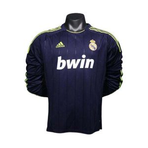 real madrid langermet retro drakt borte spillerversjon 2012-2013